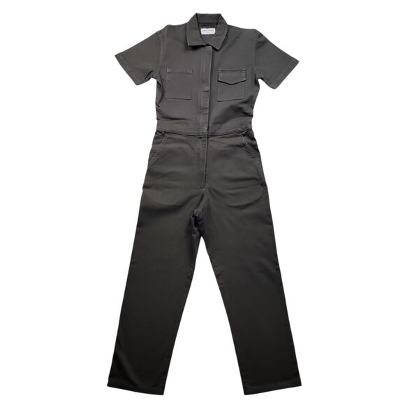 Rivet Utility Worker Jumpsuit Womens Small Green Short Sleeve Stretch Coveralls - Picture 2 of 12